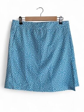 Ripskirt Blue and White Floral Print Wrap Around Mini Skirt Size M
